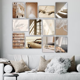 Wallity Set de 12 Cuadros Decorativos Multicolor en MDF